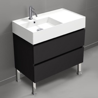 Bathroom Vanity Black Bathroom Vanity, Modern, Free Standing, 32